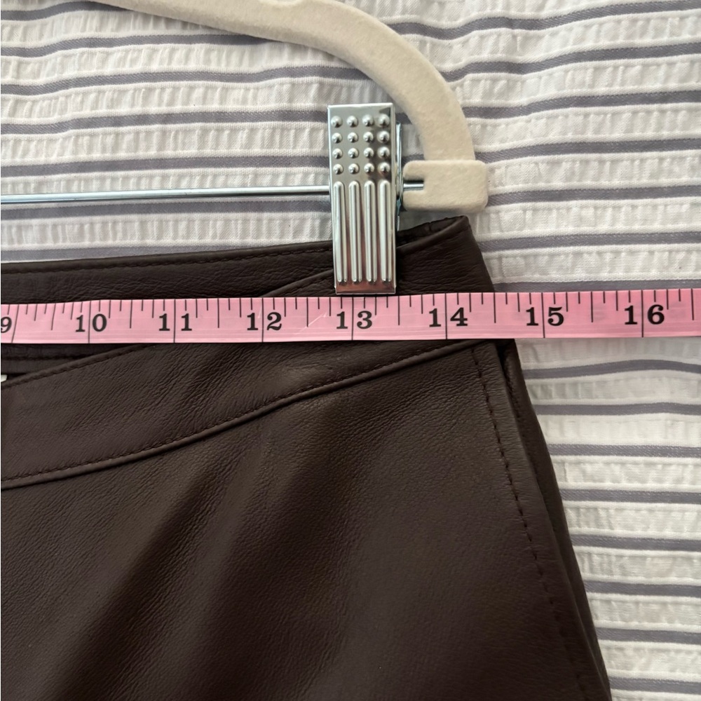 Vintage 100% Genuine Leather Chocolate Brown Bootcut Pants Size 6 - Picture 11 of 17